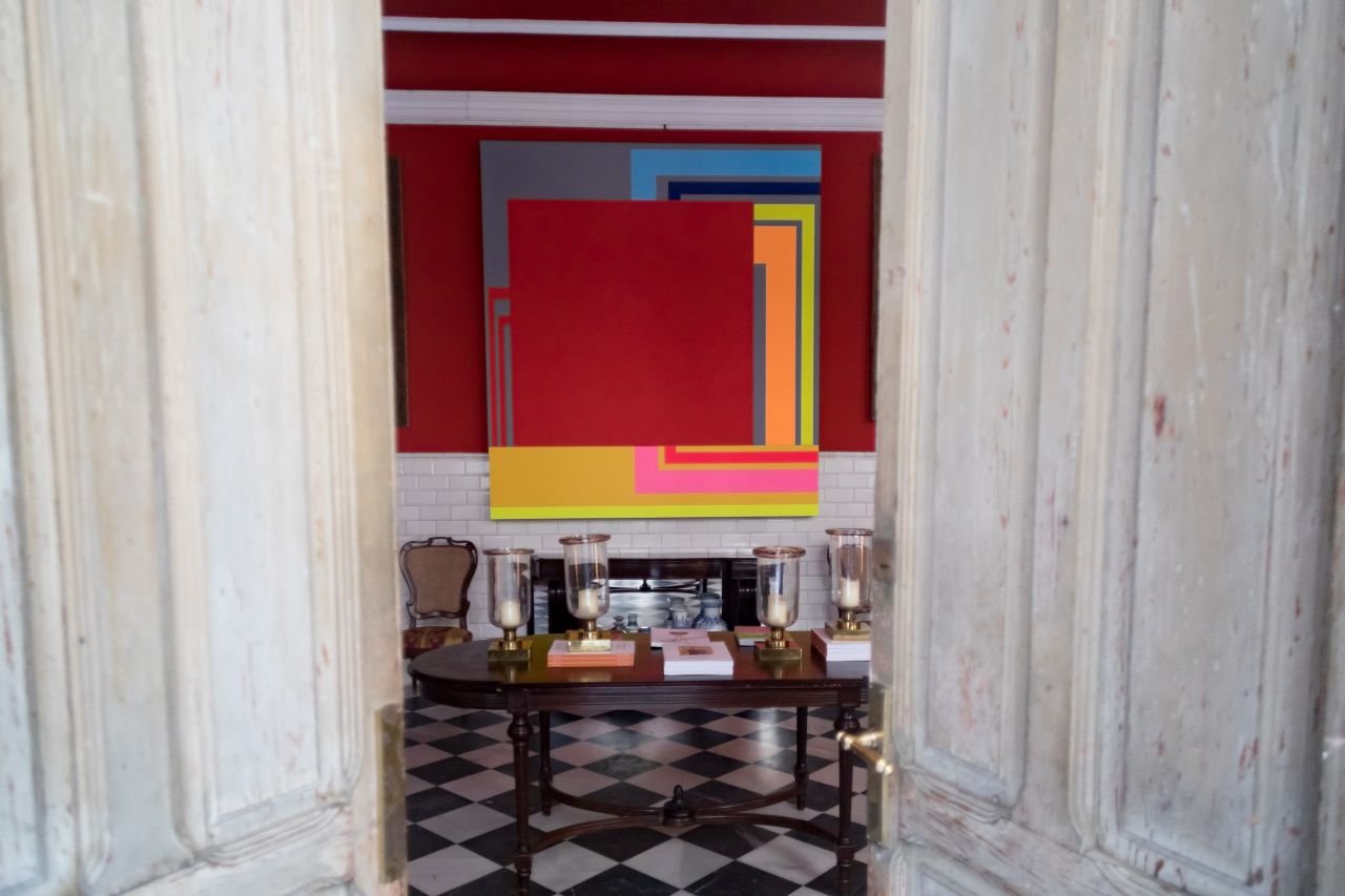 Peter Halley, The Place, acrílico, acrílicofluorescente y Rlla-A-Tex sobre dos lienzo ensamblados, 242,5 x 218 cm, 1992.
