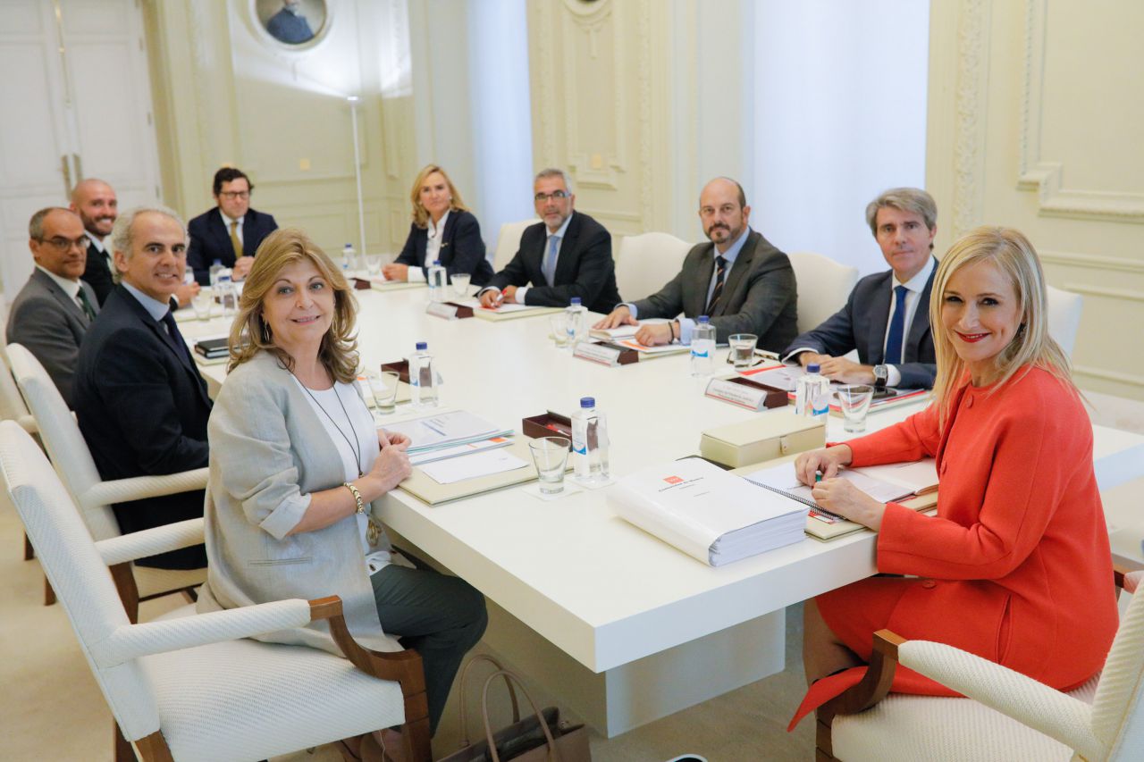 Primera reunión del Consejo de gobierno de la Comunidad de Madrid tras la reestructuración del mismo.