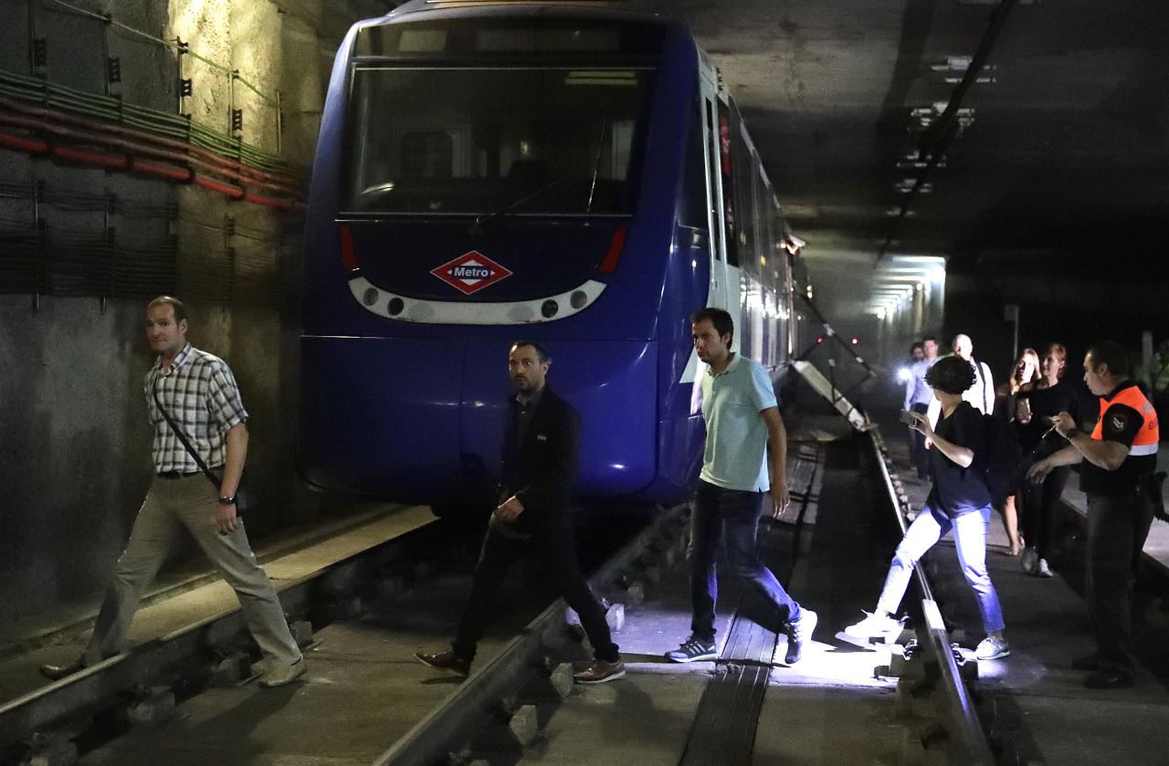 Simulacro de incendios en el Metro de Madrid. 