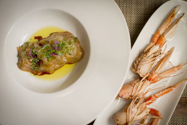 Tartar de cigalas con sus cabezas