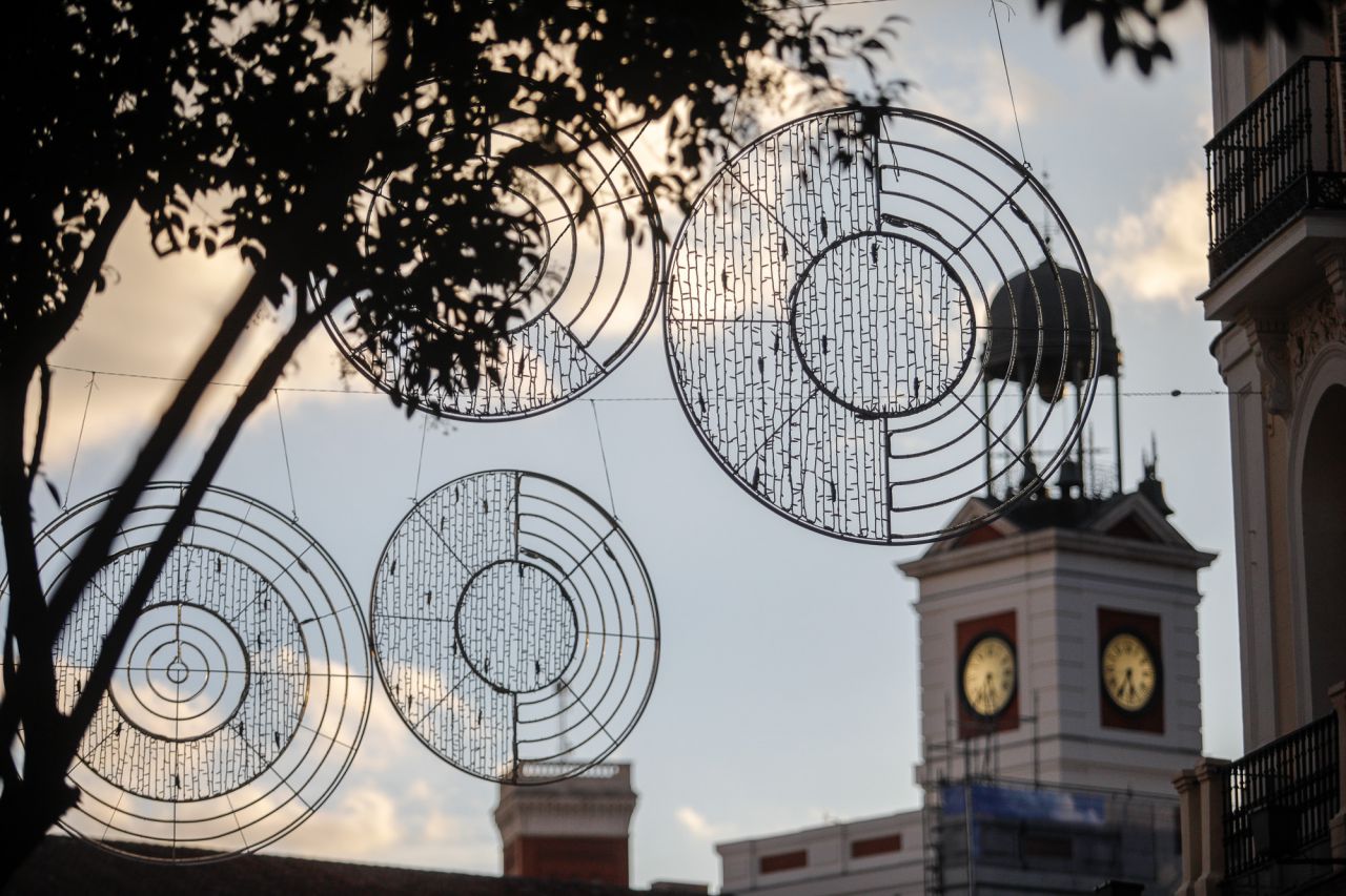 Luces de navidad en la calle Montera.