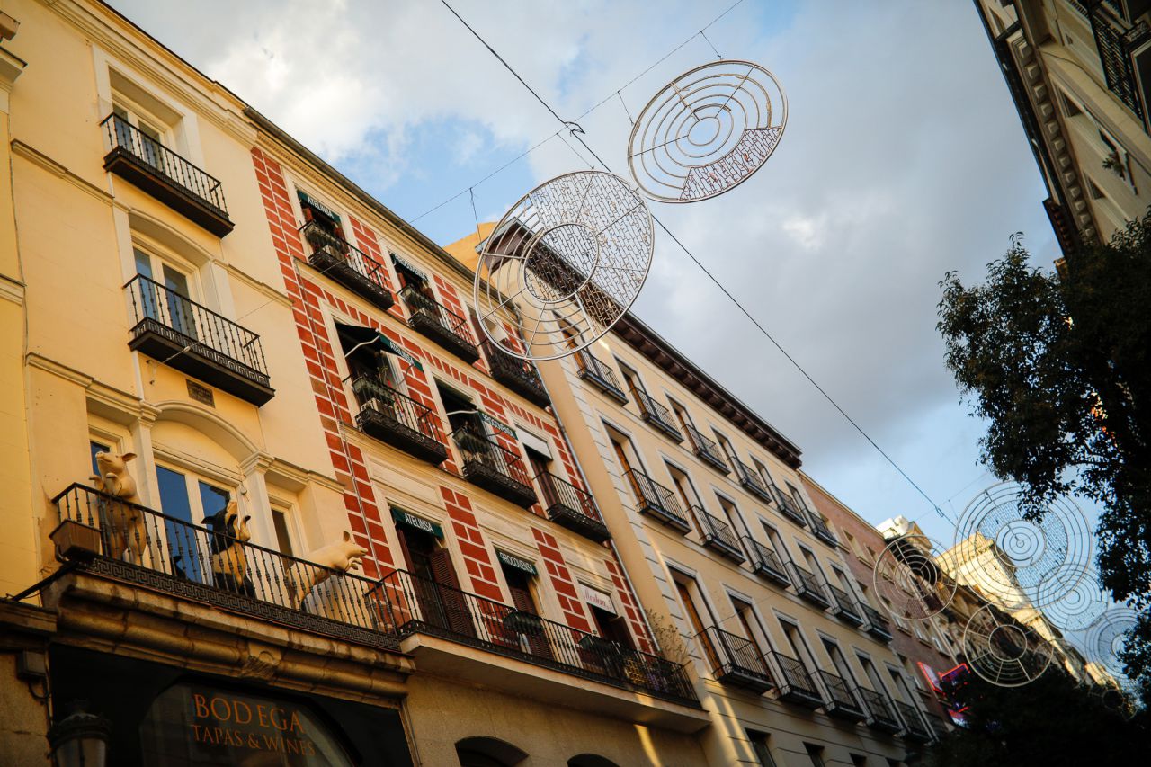 Luces de navidad en la calle Montera.
