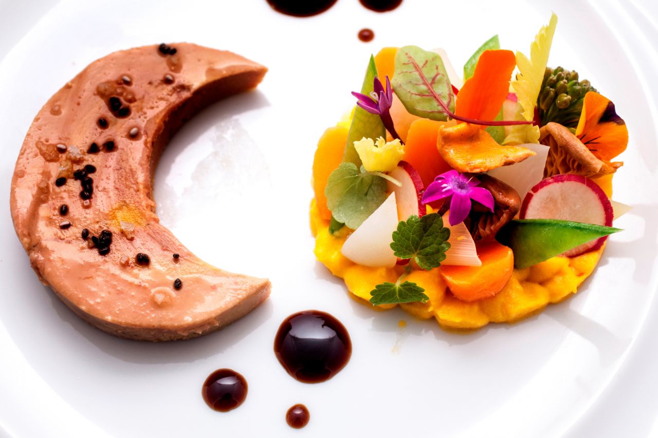 Foie de pato, verduras al estilo “pot-au-feu”