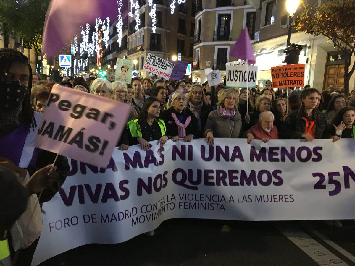 Manifestación contra la violencia de género en Madrid