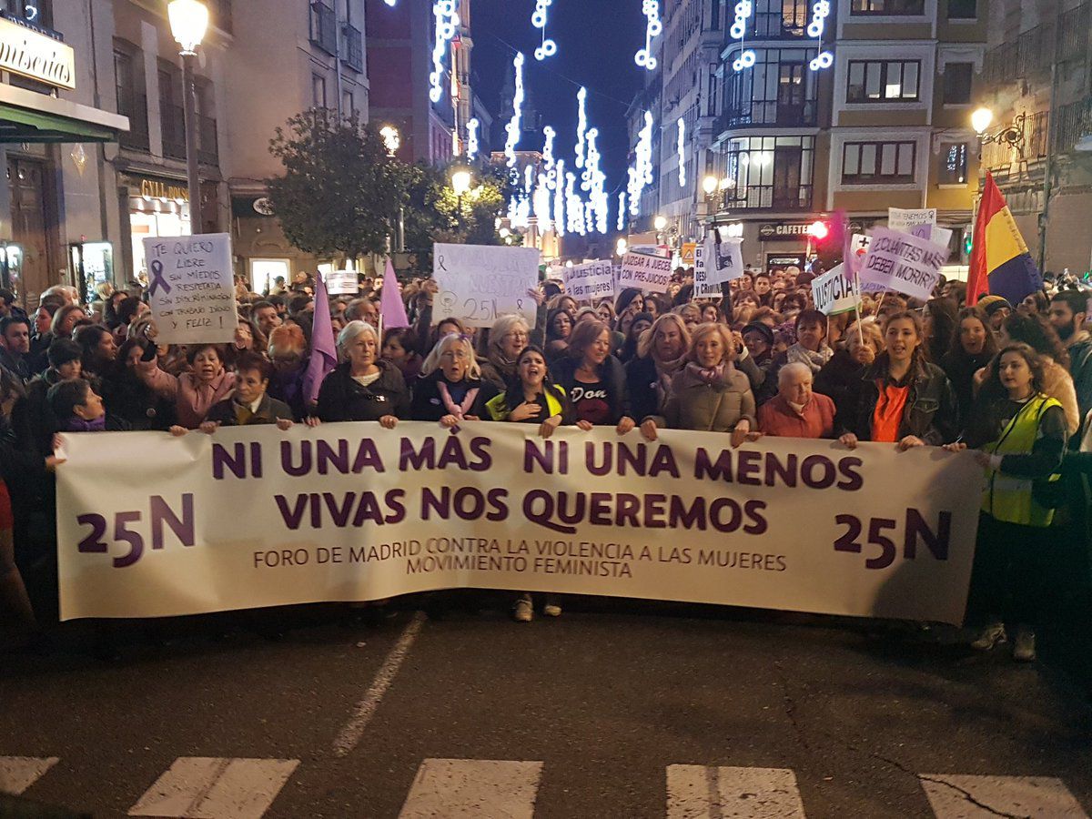 Manifestación en Madrid contra la violencia de género