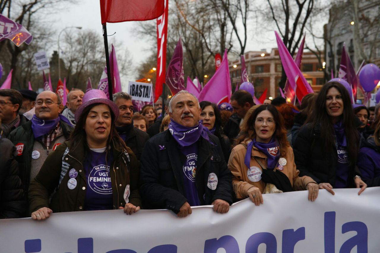 Sindicato UGT en la manifestación por el Día de la Mujer.