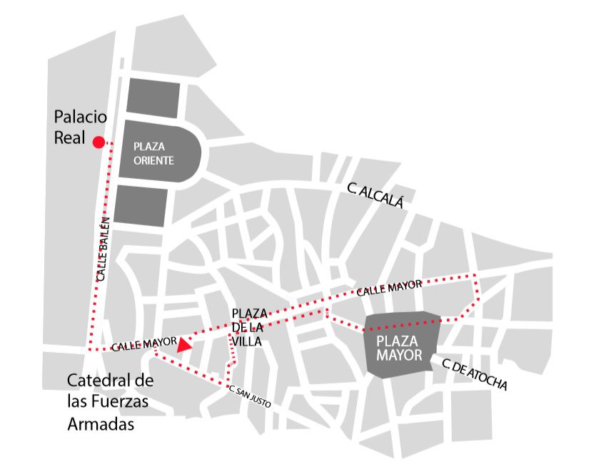 VIERNES SANTO - 19 horas
Imagen: Santísimo Cristo de La Fe (Felipe Torres Villarejo, 2007).

Organización: Congregación del Santísimo Cristo de la Fe, Cristo de los Alabarderos, y María Inmaculada, Reina de los Ángeles. 

Acompañamiento musical: Pífanos y tambores de la Unidad de Música de la Guardia Real, en el Cristo.
