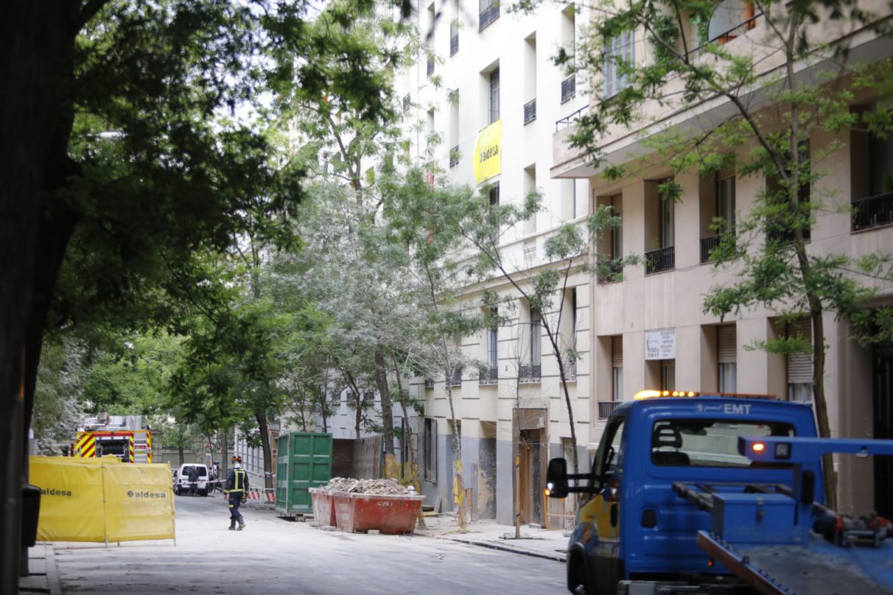 El edificio semiderrumbado.