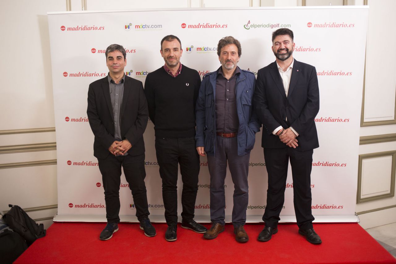 Los concejales de Ahora Madrid Jorge García Castaño, Nacho Murgui, Mauricio Valiente y Carlos Sánchez Mato.