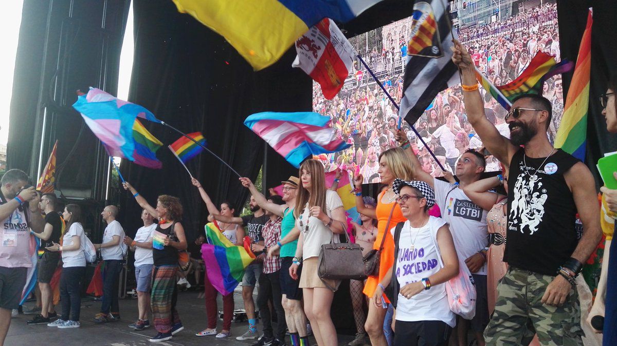 Escenario de Colón en la manifestación del Orgullo 2018