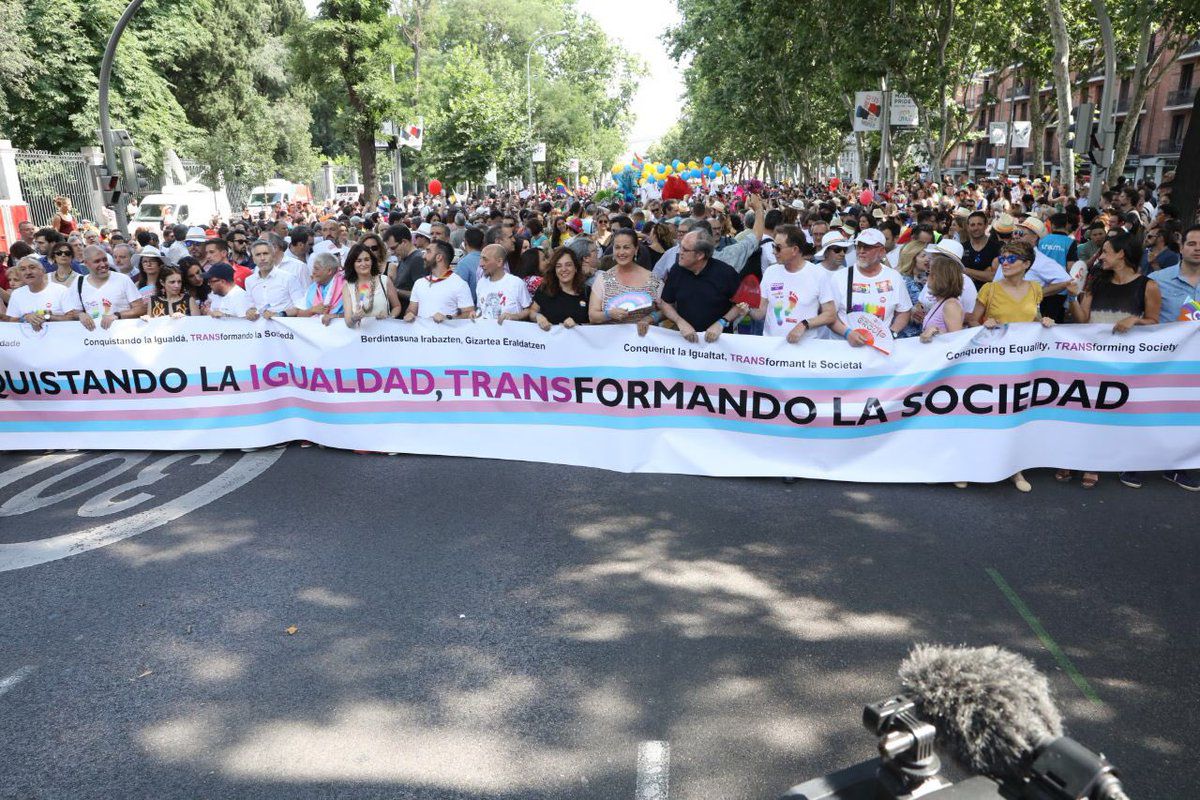 Cabecera de la manifestación del Orgullo 2018.