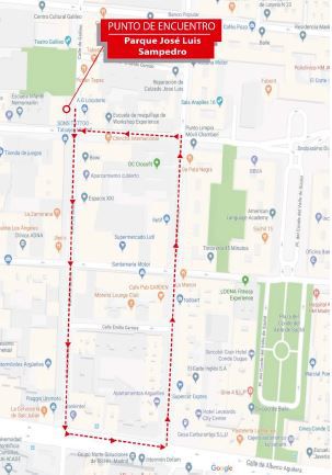 Mapa del recorrido en el que se encuentran los 800 puntos de baja o nula accesibilidad.
