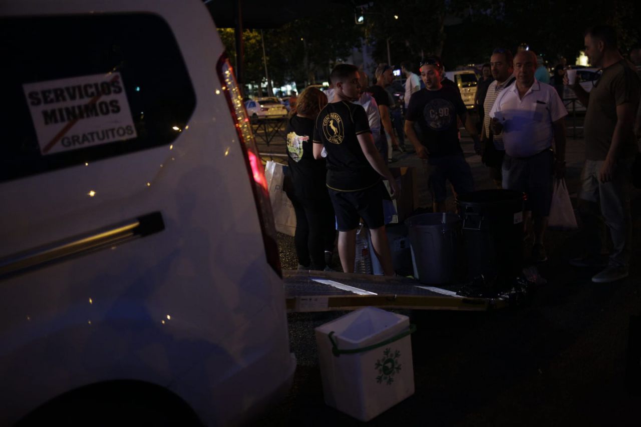 Los taxistas acampan en la Castellana