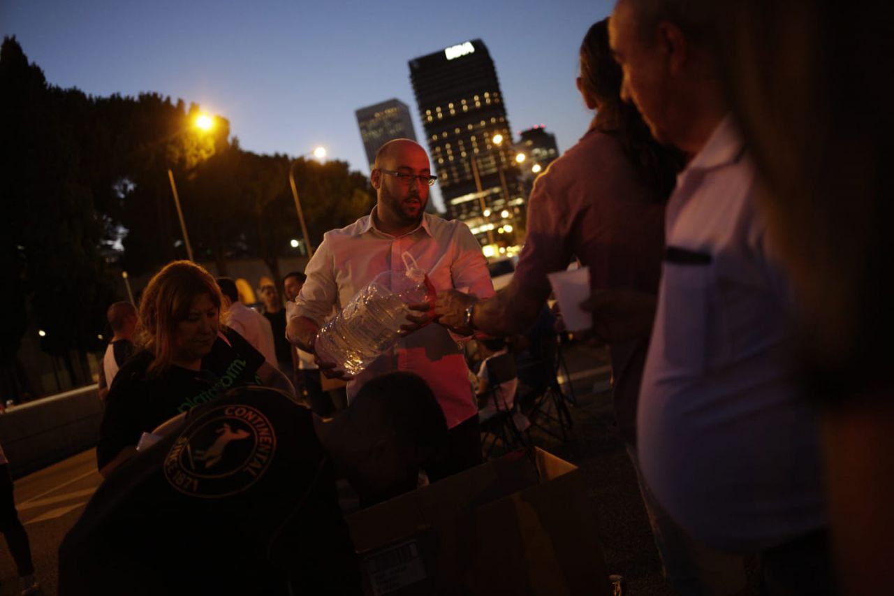 Los taxistas acampan en la Castellana