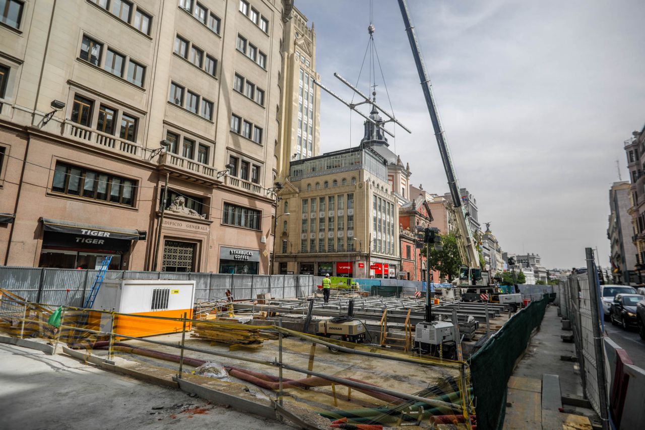 Estado de las obras de rehabilitación de la manzana de Canalejas.