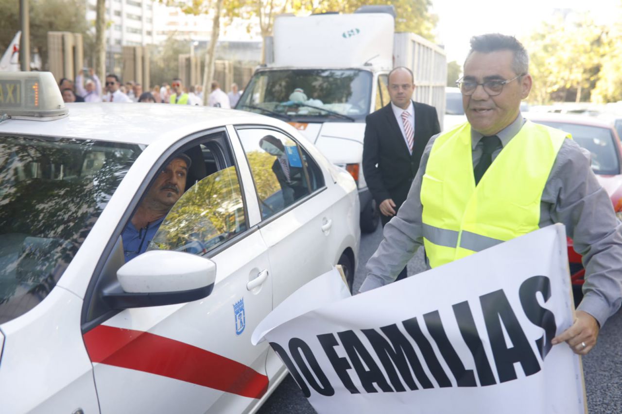 Manifestación de los VTCs en el Paseo de la Castellana.