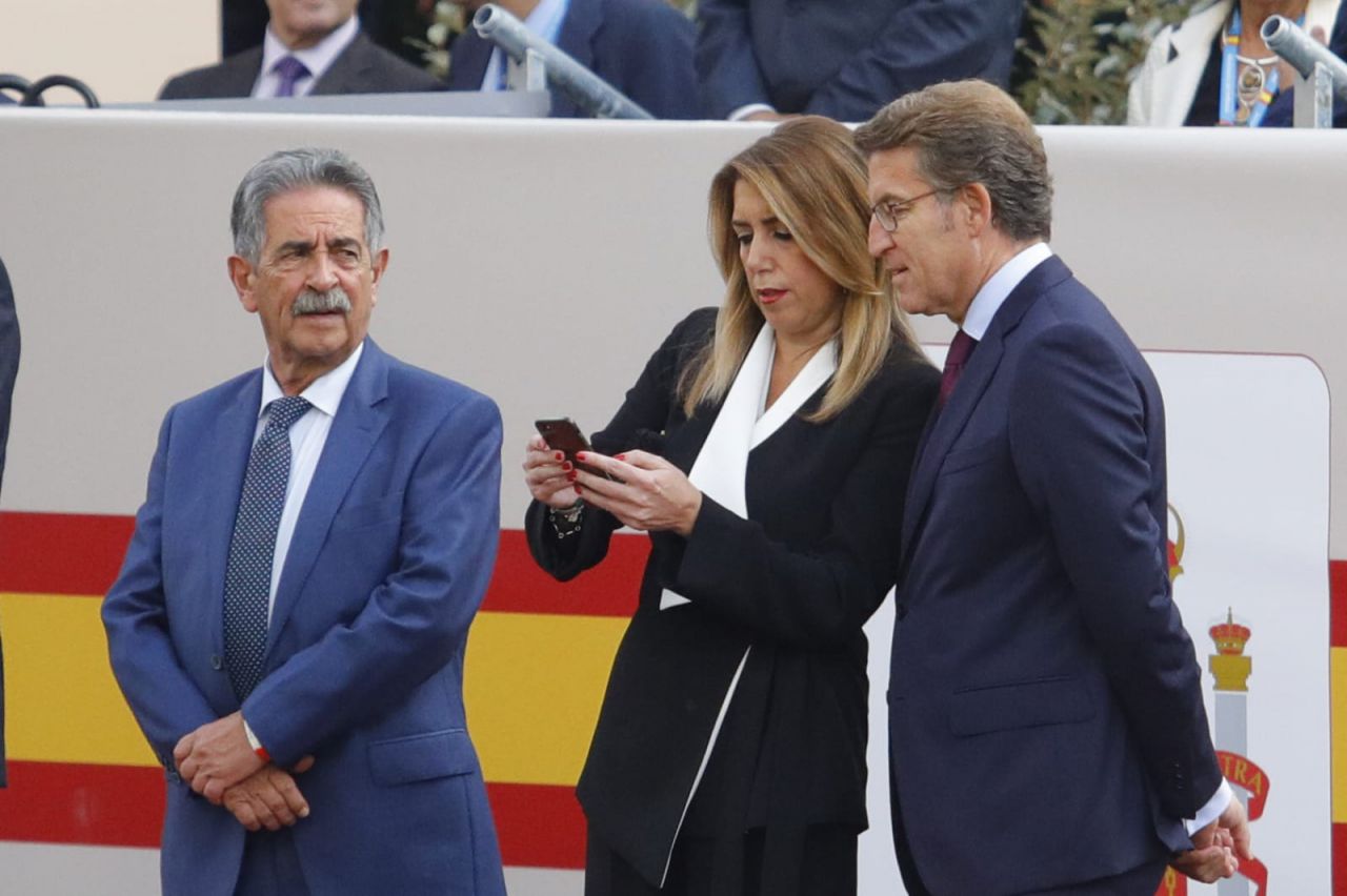 Los presidentes de Cantabria, Miguel Ángel Revilla; Andalucía, Susana Díaz; y Galicia, Alberto Núñez-Feijóo.