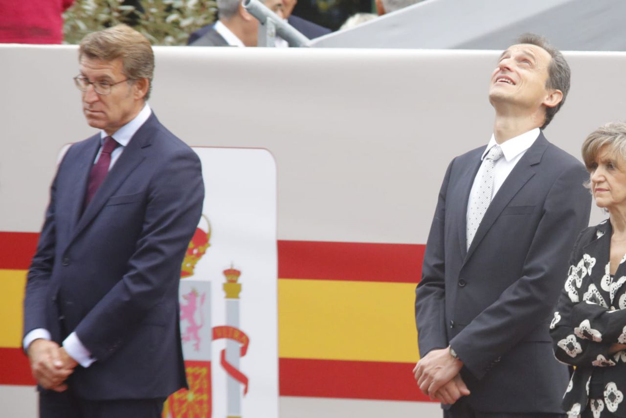 El presidente gallego, Alberto Núñez-Feijóo, y el ministro de Ciencia, Pedro Duque