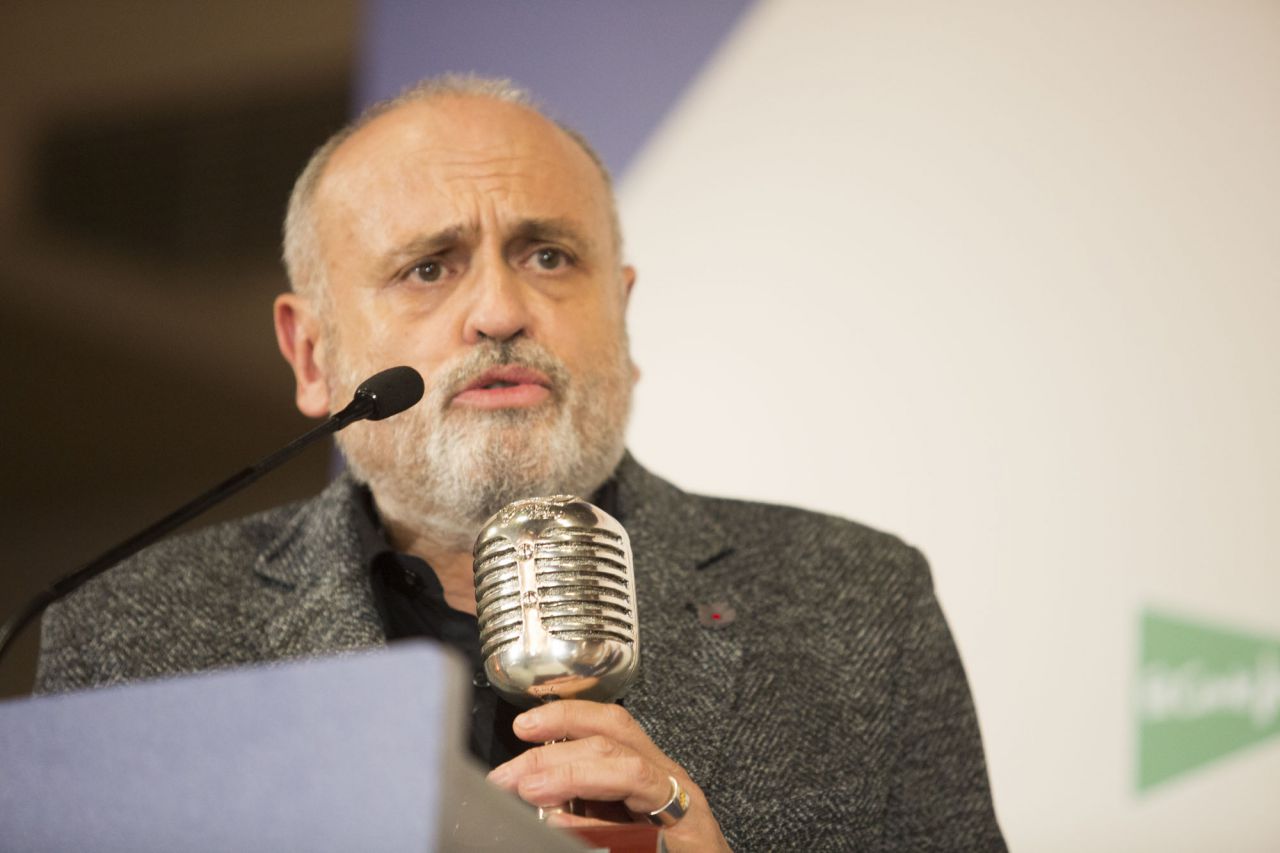 Juan Carlos Pérez, al recoger su premio.