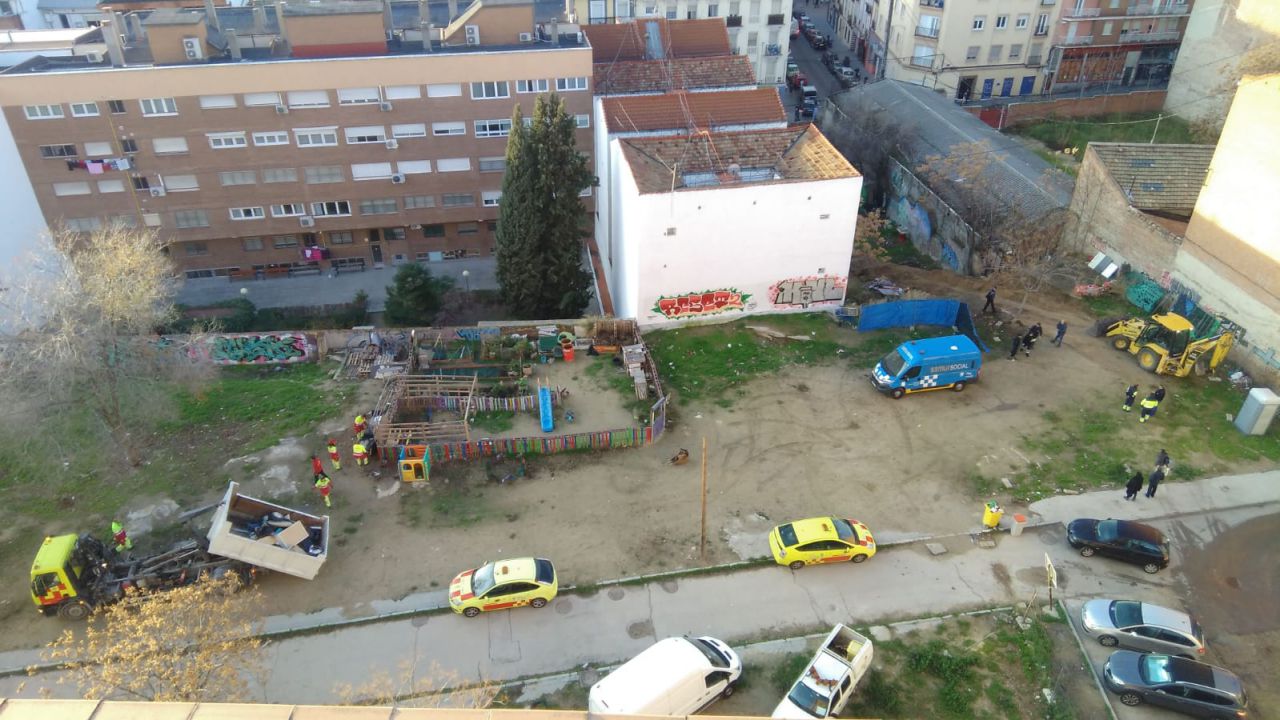 Imagen del desalojo de este martes.