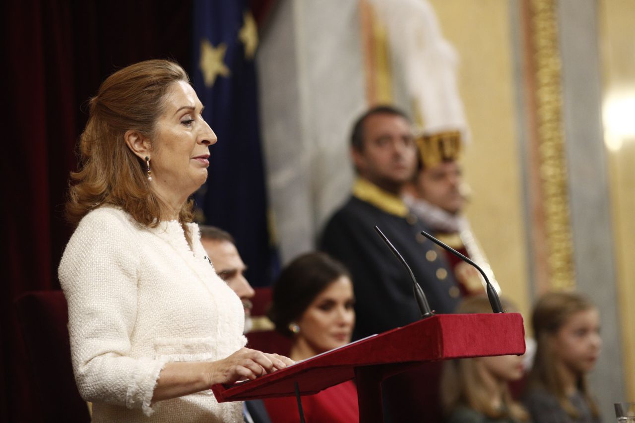 La presidenta del Congreso, Ana Pastor, durante su discurso