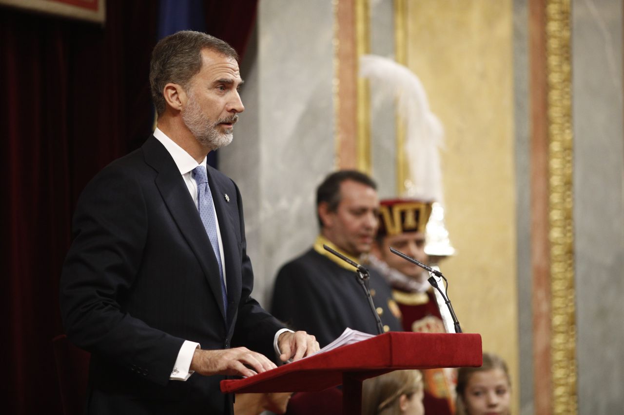 Felipe VI durante su discurso
