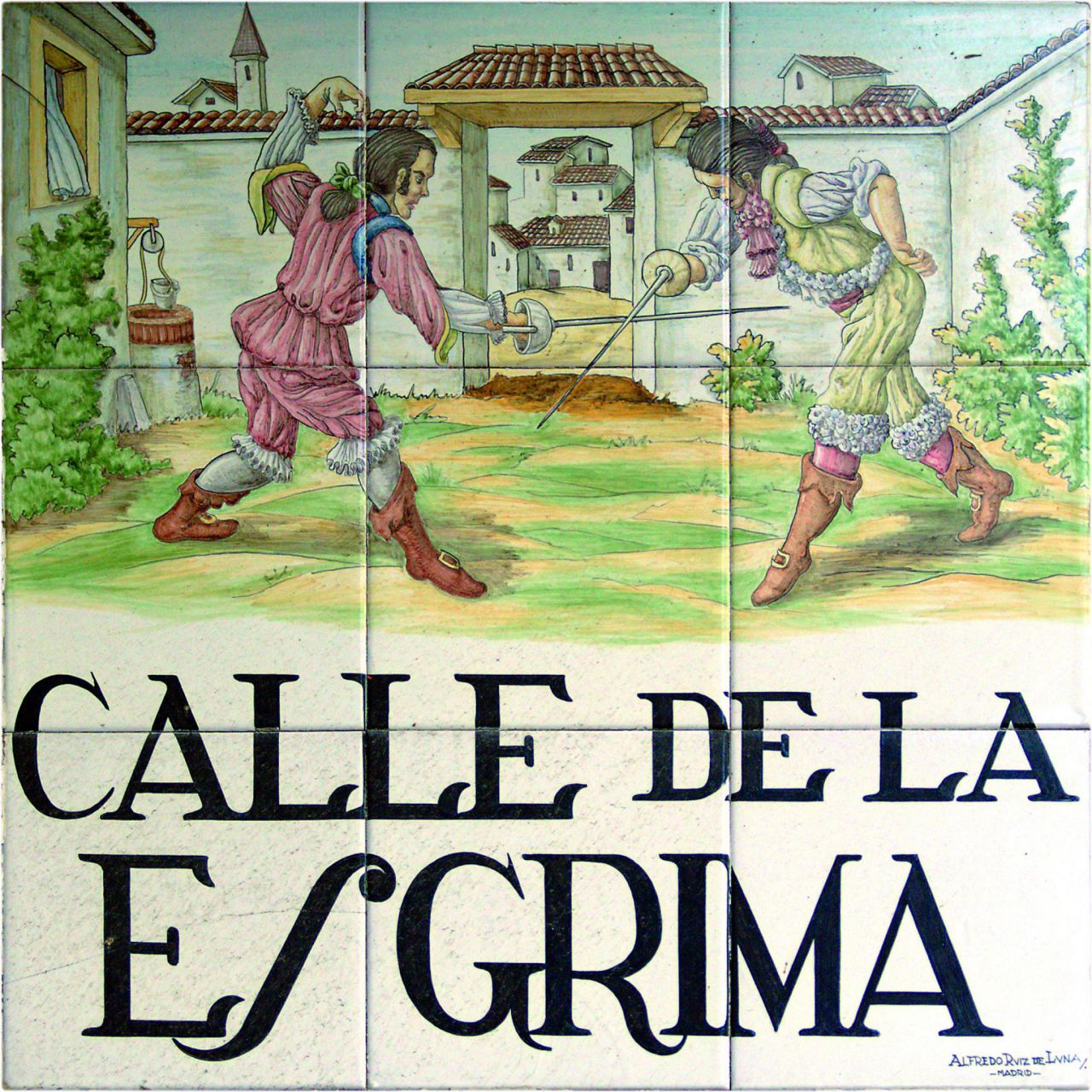 El nombre de esta calle explica la relación a la calle de la Espada. La tradición cuenta que también existiría algún establecimiento dedicado a enseñar esta disciplina.