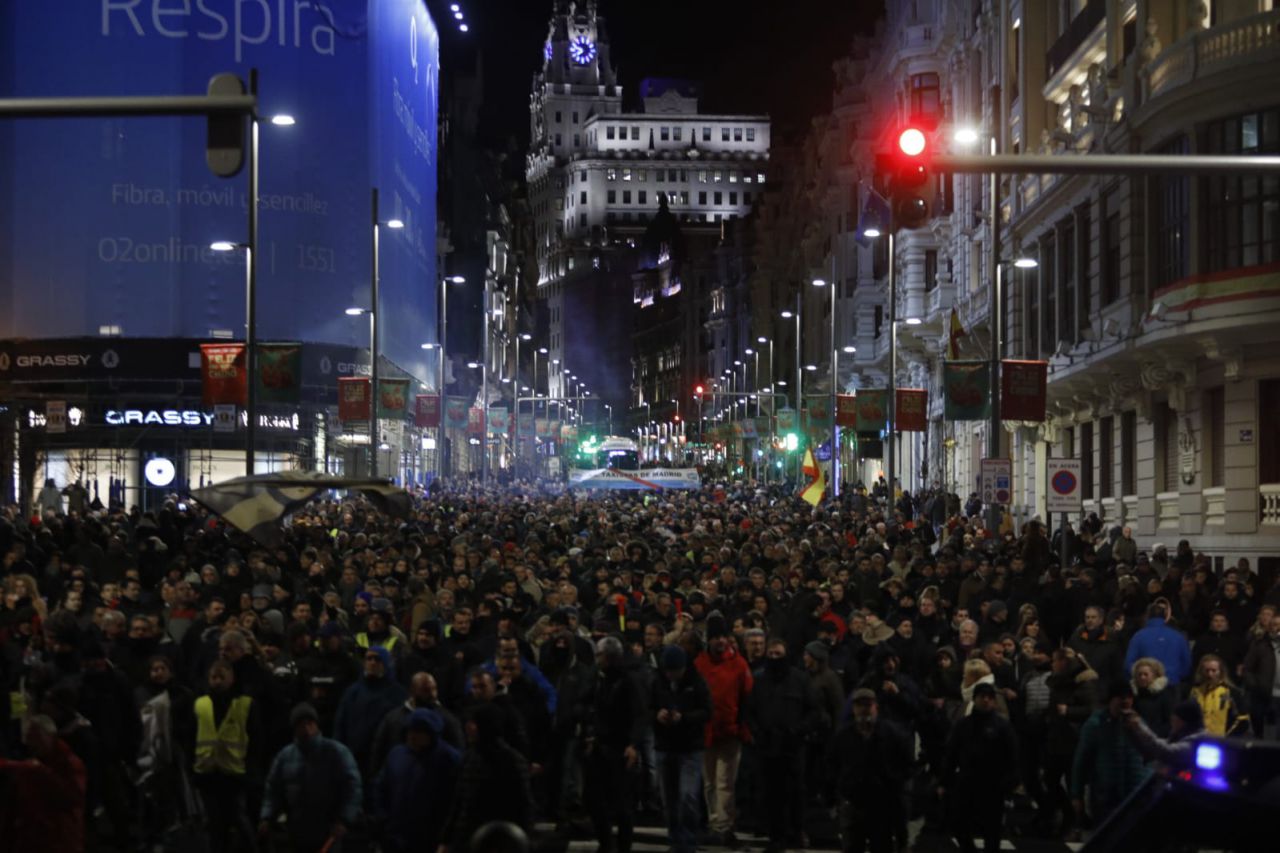 Los taxistas alcanzan el 12º día de huelga con nuevas protestas en Sol y Gran Vía. 