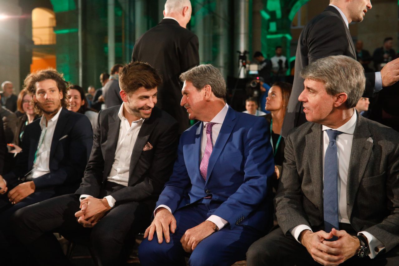 Al acto han asistido el presidente de la Comunidad de Madrid, Angel Garrido, el coordinador general de la Alcaldía de Madrid, Luis Cueto, Gerard Piqué, CEO de Kosmos Tennis y el presidente de la ITF, David Haggerty.