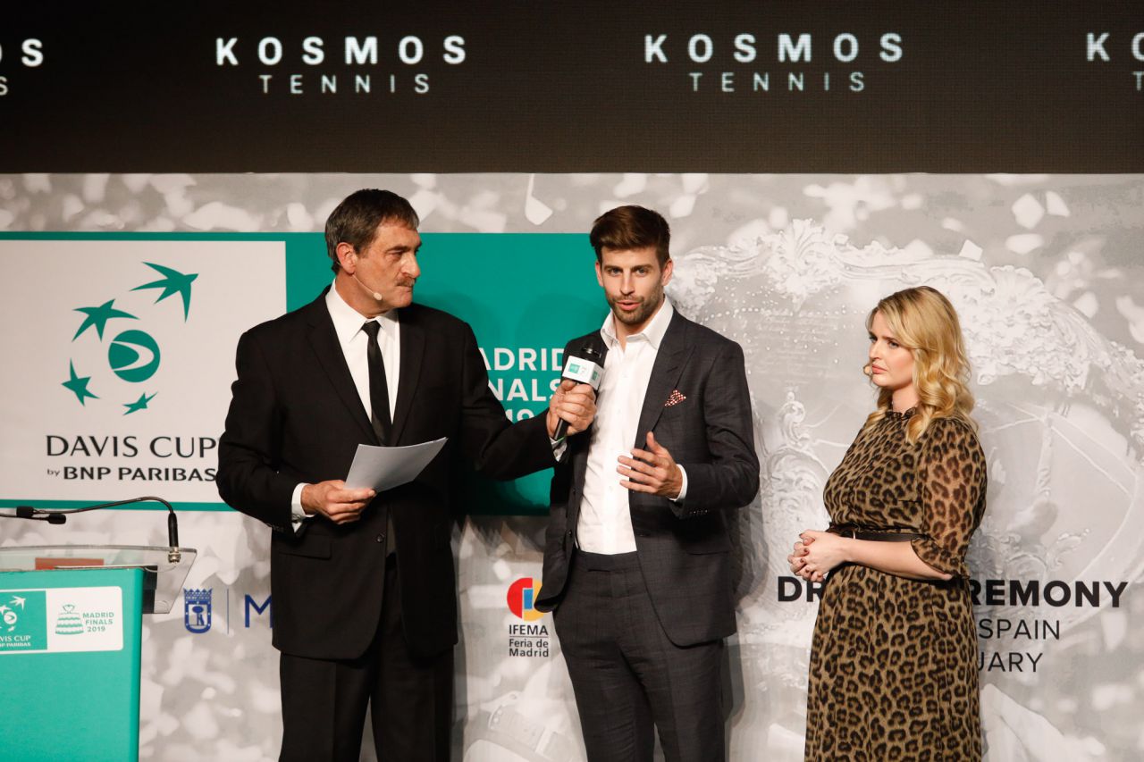 Al acto han asistido el presidente de la Comunidad de Madrid, Angel Garrido, el coordinador general de la Alcaldía de Madrid, Luis Cueto, Gerard Piqué, CEO de Kosmos Tennis y el presidente de la ITF, David Haggerty.