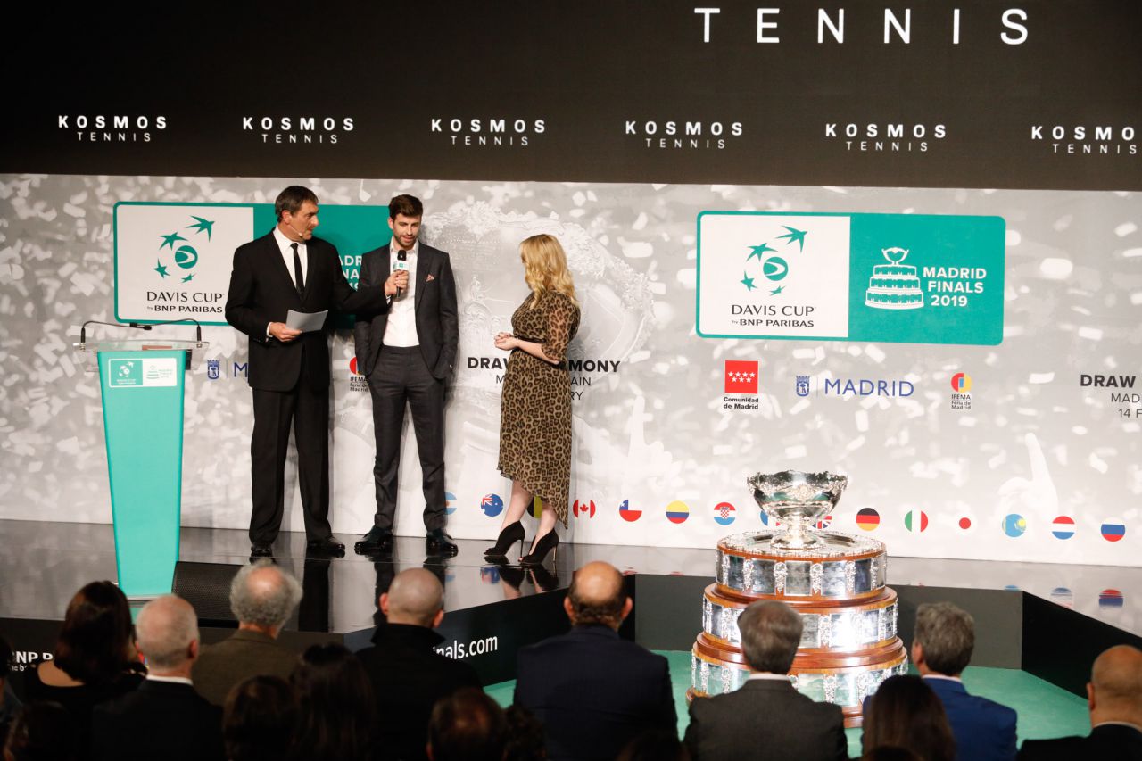 Al acto han asistido el presidente de la Comunidad de Madrid, Angel Garrido, el coordinador general de la Alcaldía de Madrid, Luis Cueto, Gerard Piqué, CEO de Kosmos Tennis y el presidente de la ITF, David Haggerty.