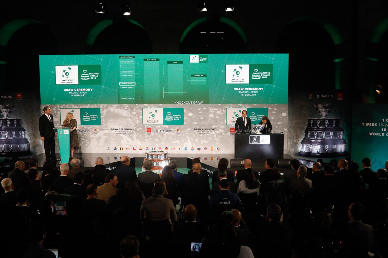 Al acto han asistido el presidente de la Comunidad de Madrid, Angel Garrido, el coordinador general de la Alcaldía de Madrid, Luis Cueto, Gerard Piqué, CEO de Kosmos Tennis y el presidente de la ITF, David Haggerty.