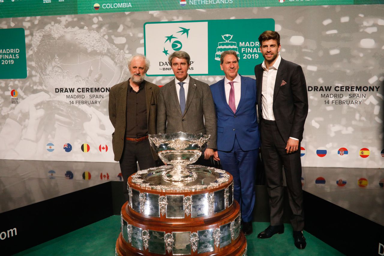 Al acto han asistido el presidente de la Comunidad de Madrid, Angel Garrido, el coordinador general de la Alcaldía de Madrid, Luis Cueto, Gerard Piqué, CEO de Kosmos Tennis y el presidente de la ITF, David Haggerty.