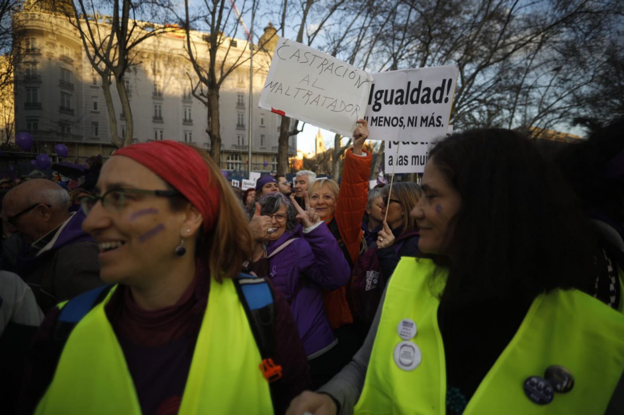 Manifestación feminista en Madrid en conmemoración del Día Internacional de la Mujer.