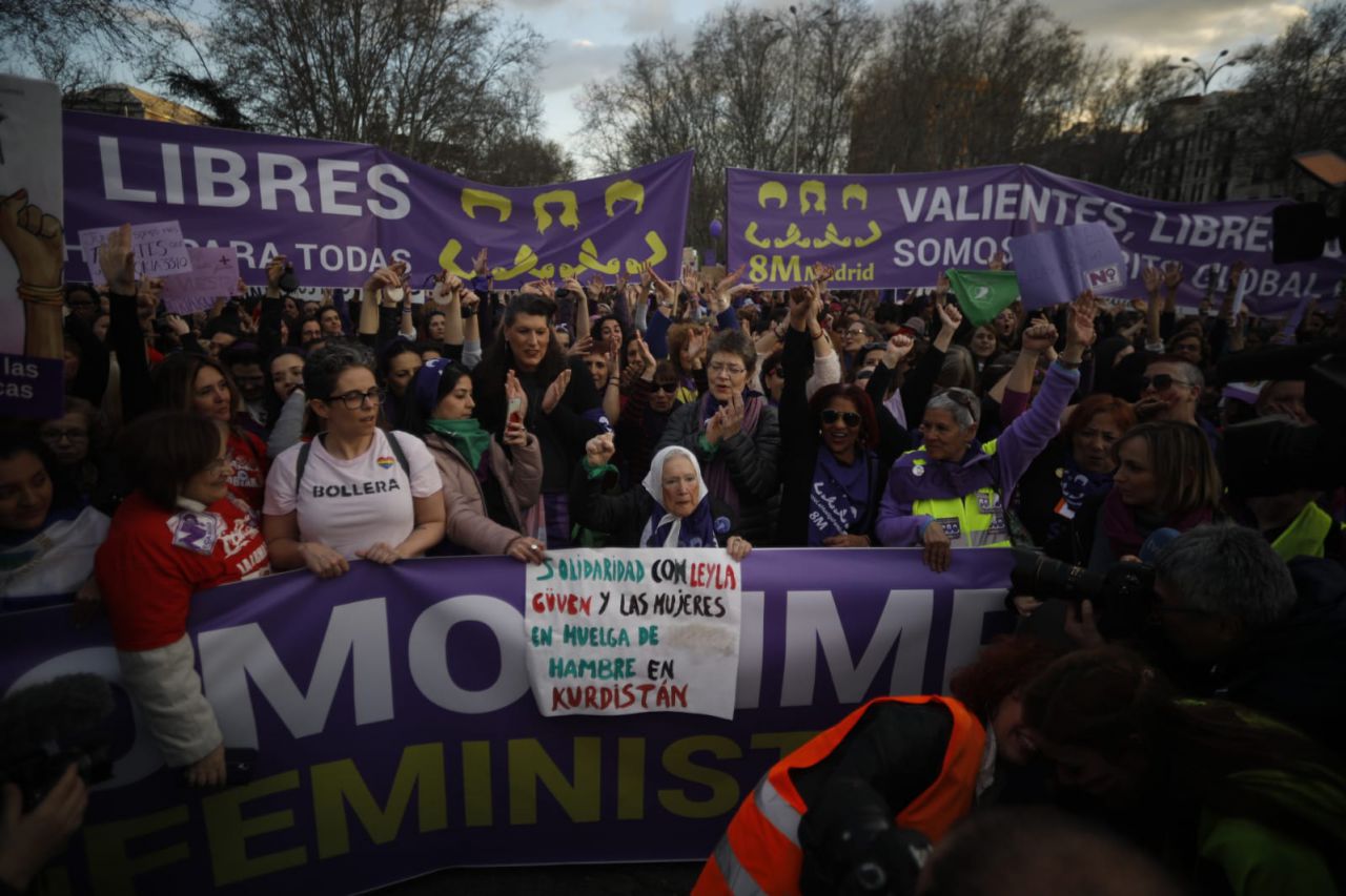 Manifestación feminista en Madrid en conmemoración del Día Internacional de la Mujer.