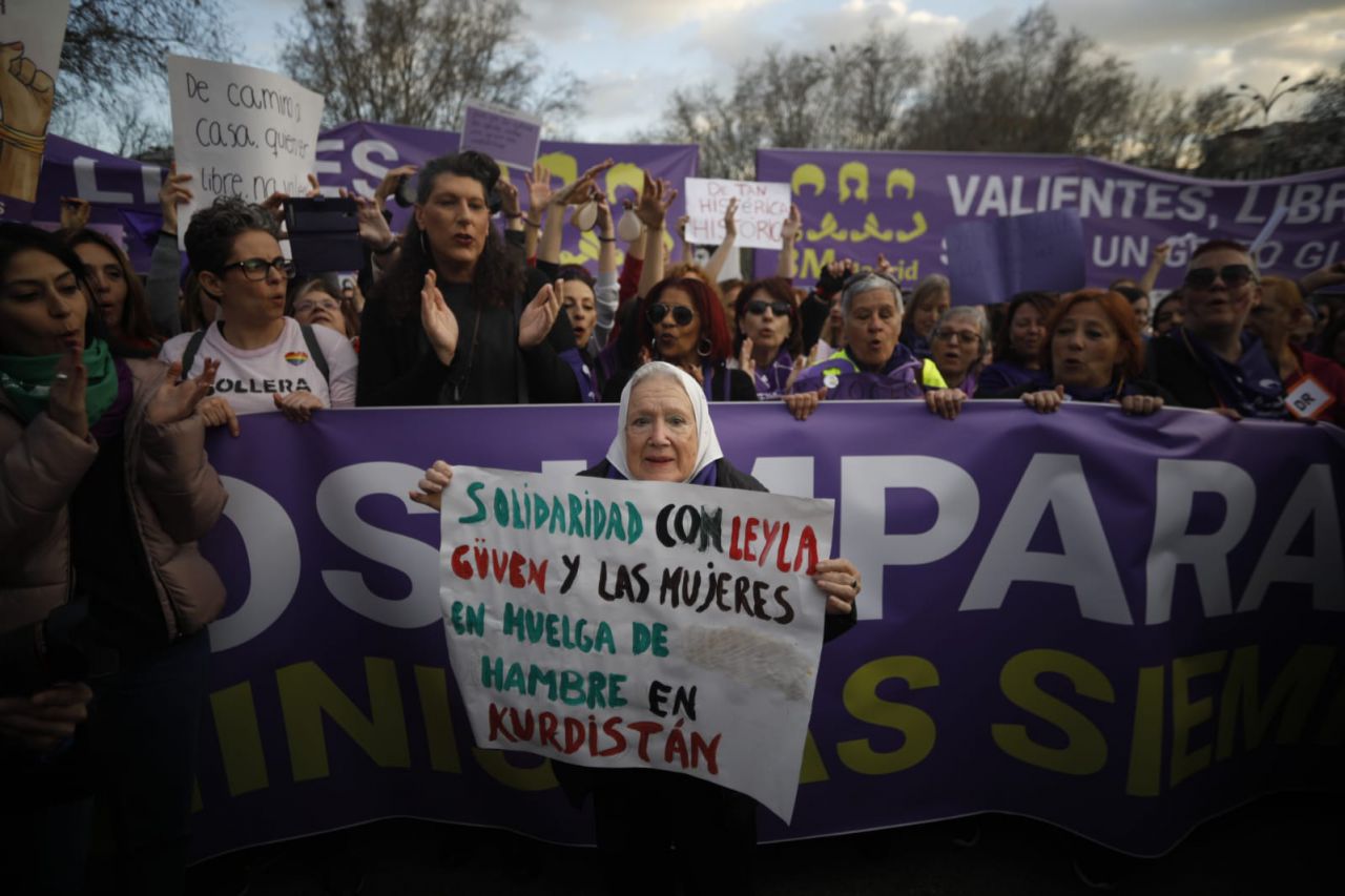Manifestación feminista en Madrid en conmemoración del Día Internacional de la Mujer.