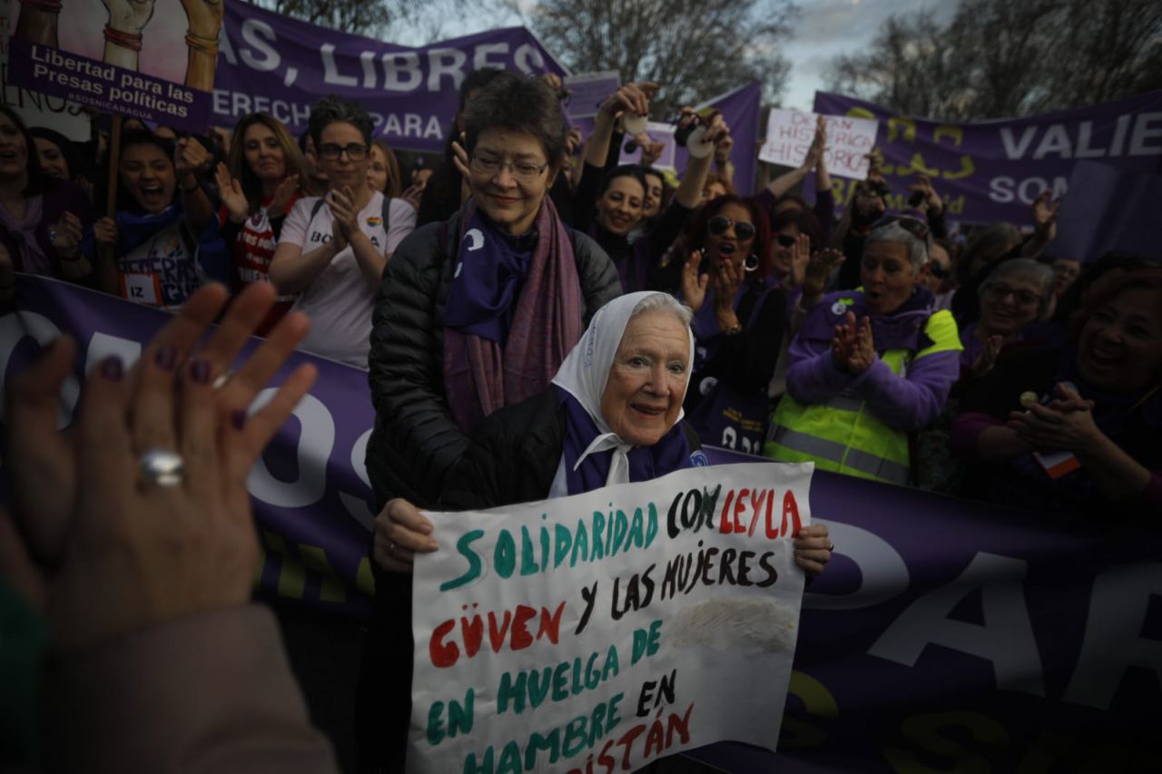 Manifestación feminista en Madrid en conmemoración del Día Internacional de la Mujer.