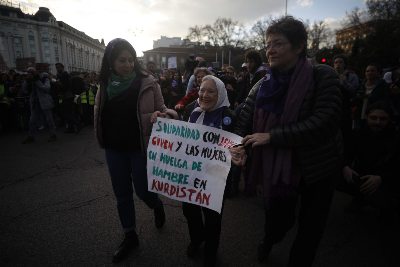 Manifestación feminista en Madrid en conmemoración del Día Internacional de la Mujer.