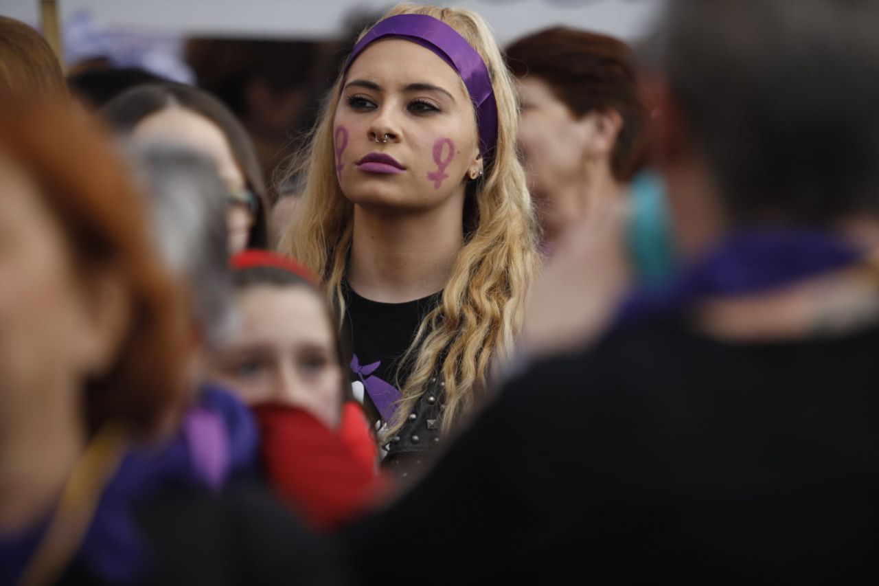 Manifestación feminista en Madrid en conmemoración del Día Internacional de la Mujer.