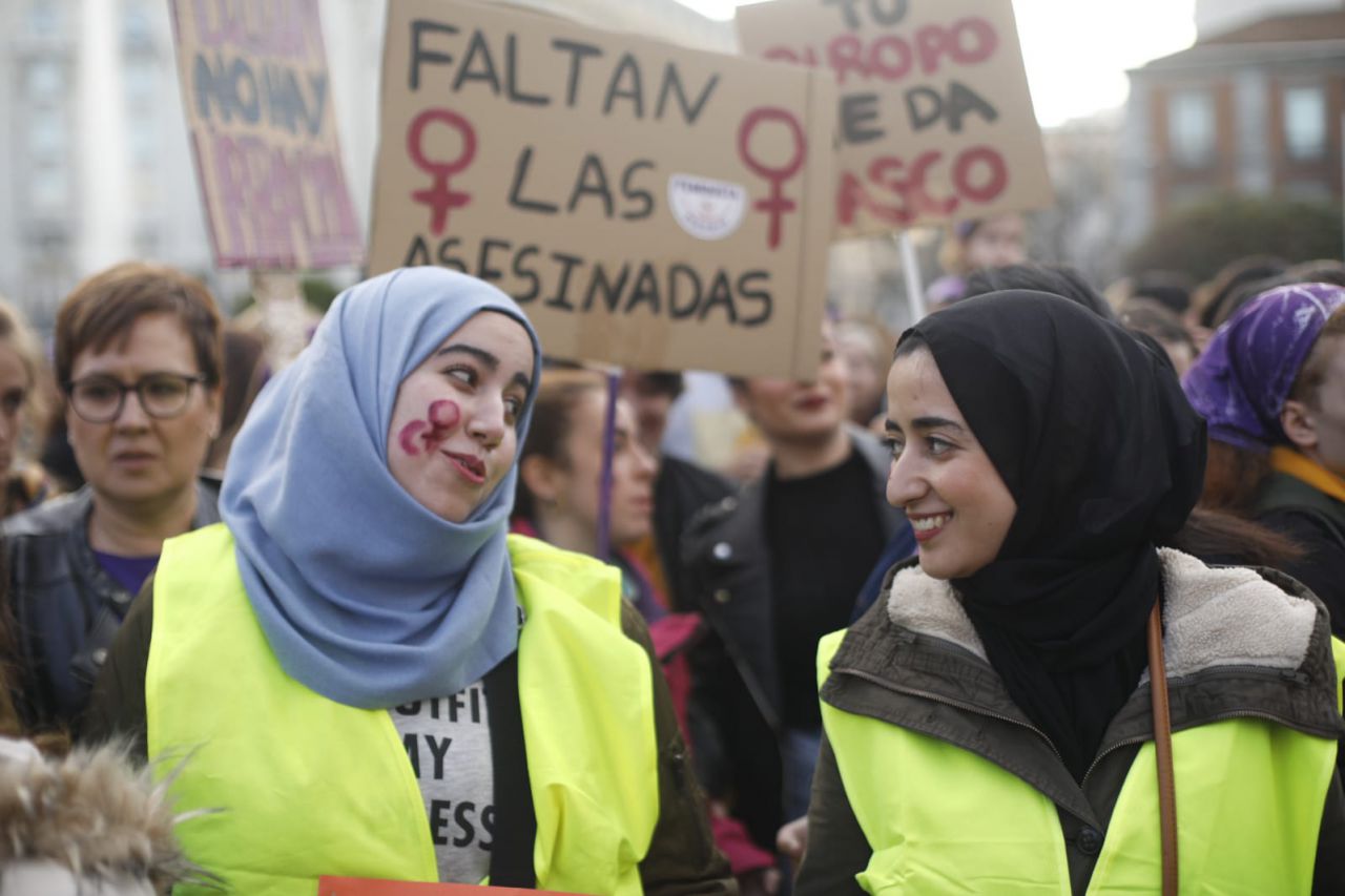 Manifestación feminista en Madrid en conmemoración del Día Internacional de la Mujer.
