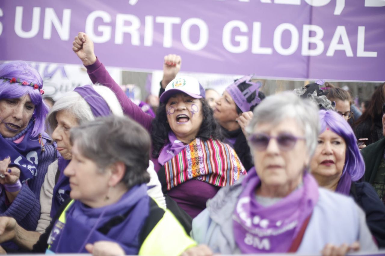 Manifestación feminista en Madrid en conmemoración del Día Internacional de la Mujer.