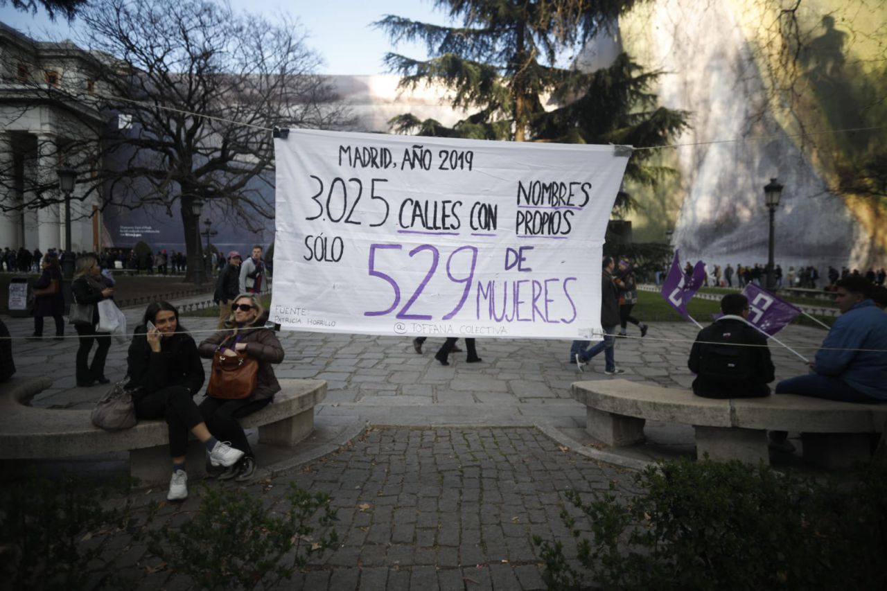 Manifestación feminista en Madrid en conmemoración del Día Internacional de la Mujer.