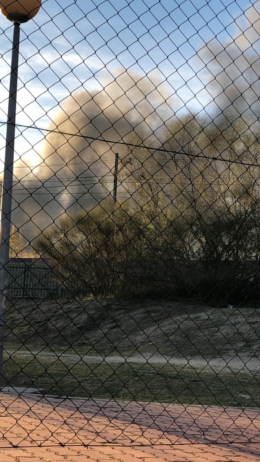 El fuego, desde la A-5.