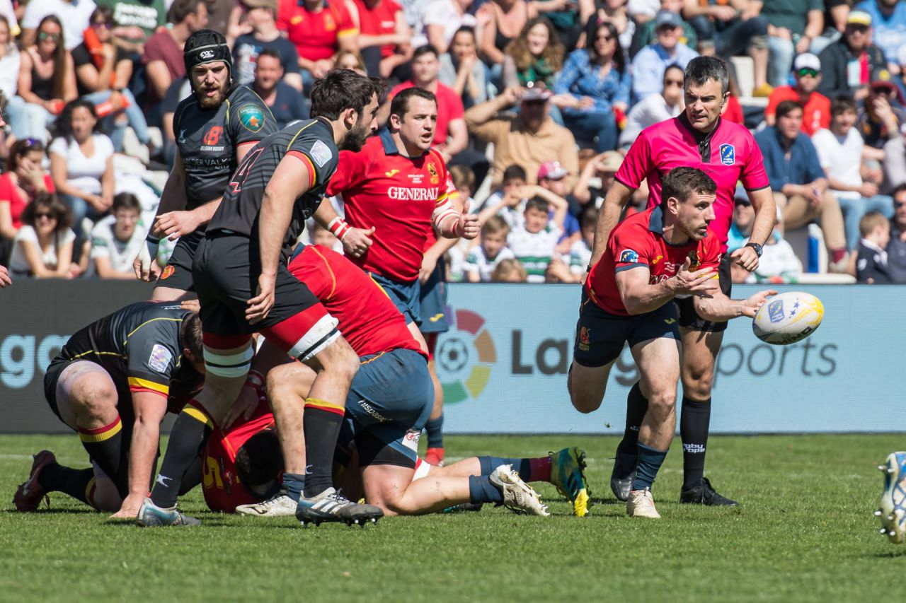 Victoria de España frente a Bélgica en el Campeonato de Europa de Rugby.