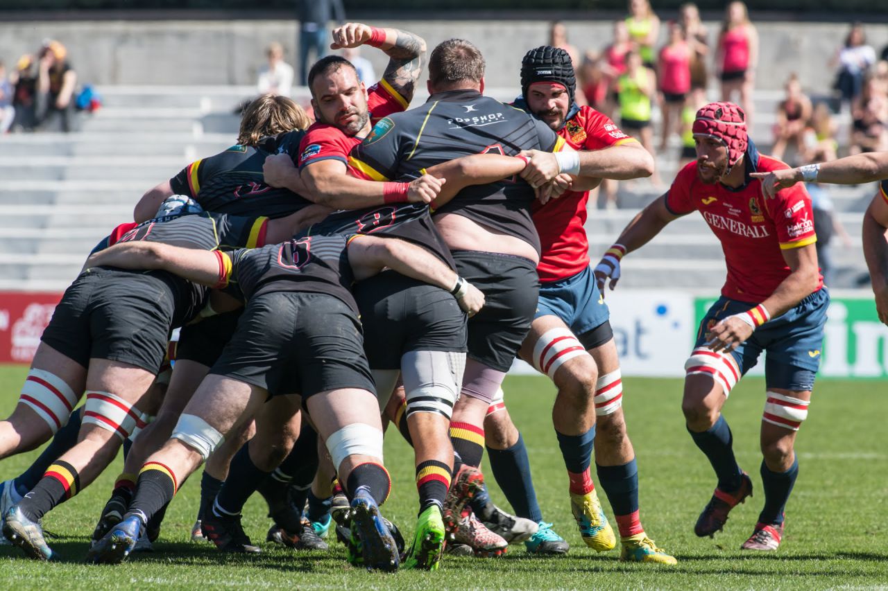 Victoria de España frente a Bélgica en el Campeonato de Europa de Rugby.