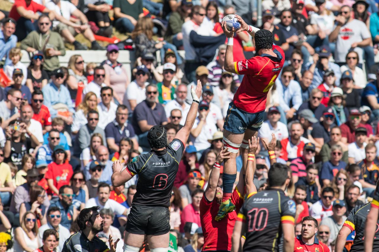 Victoria de España frente a Bélgica en el Campeonato de Europa de Rugby.