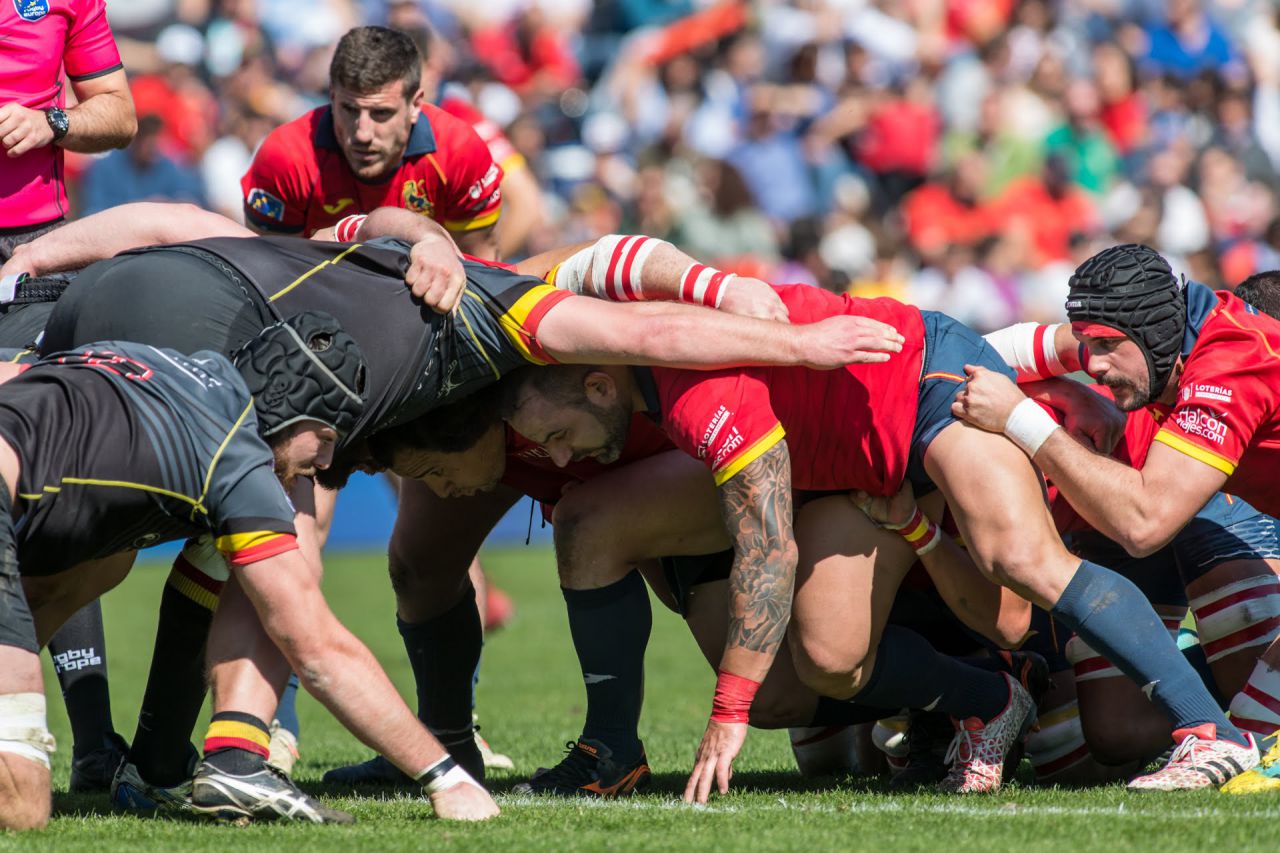 Victoria de España frente a Bélgica en el Campeonato de Europa de Rugby.