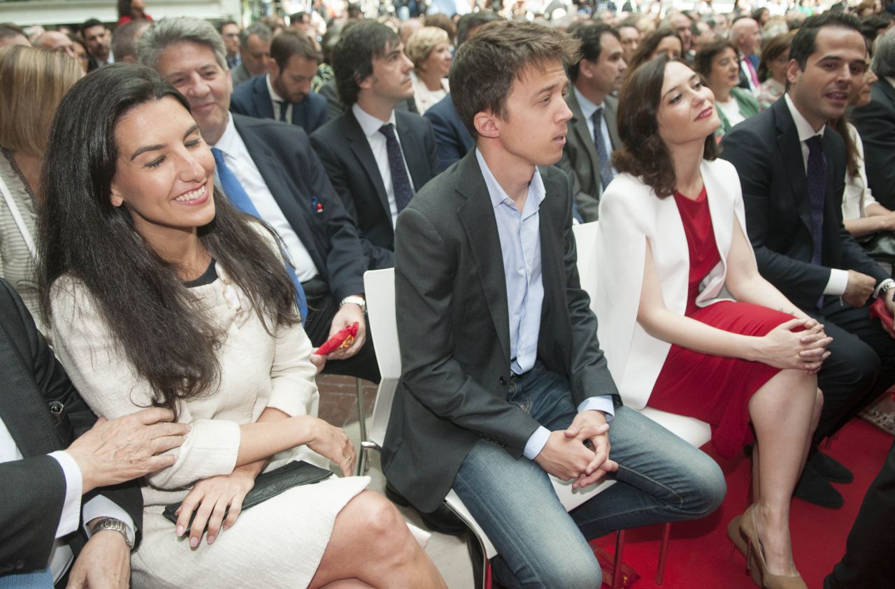 Los candidatos a presidir la región, Íñigo Errejón, Isabel Díaz Ayuso y Rocío Monasterio. 