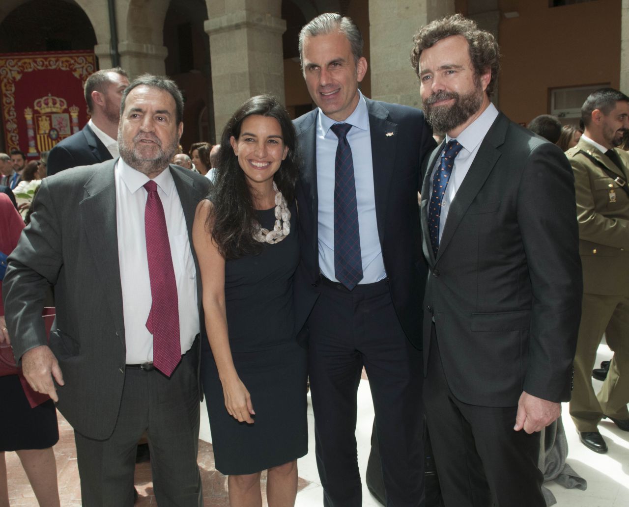 Los representantes de Vox Iván Espinosa de los Monteros, Javier Ortega Smith y Rocío Monasterio. 