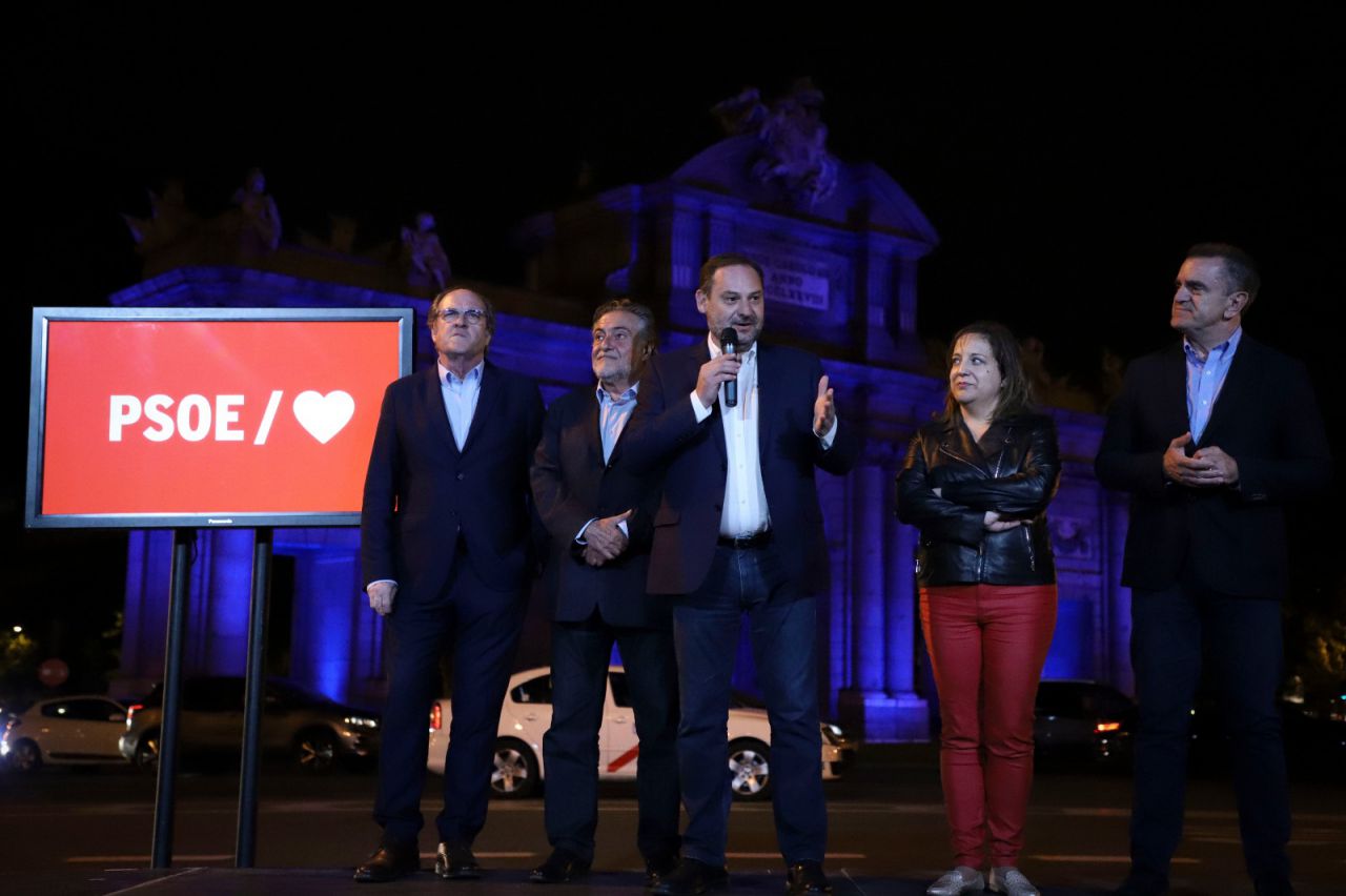 Ángel Gabilondo, Pepu Hernández, José Luis Ábalos, Iratxe Garper y José Manuel Franco
